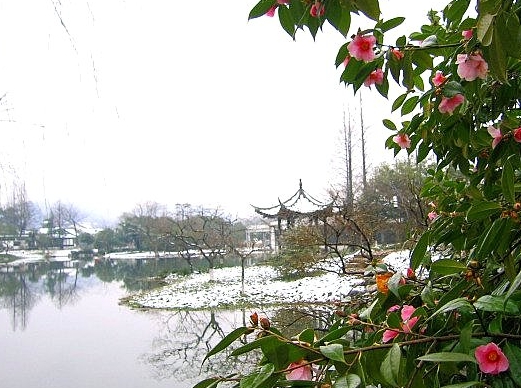 雪消門外千山綠，花發江邊二月晴